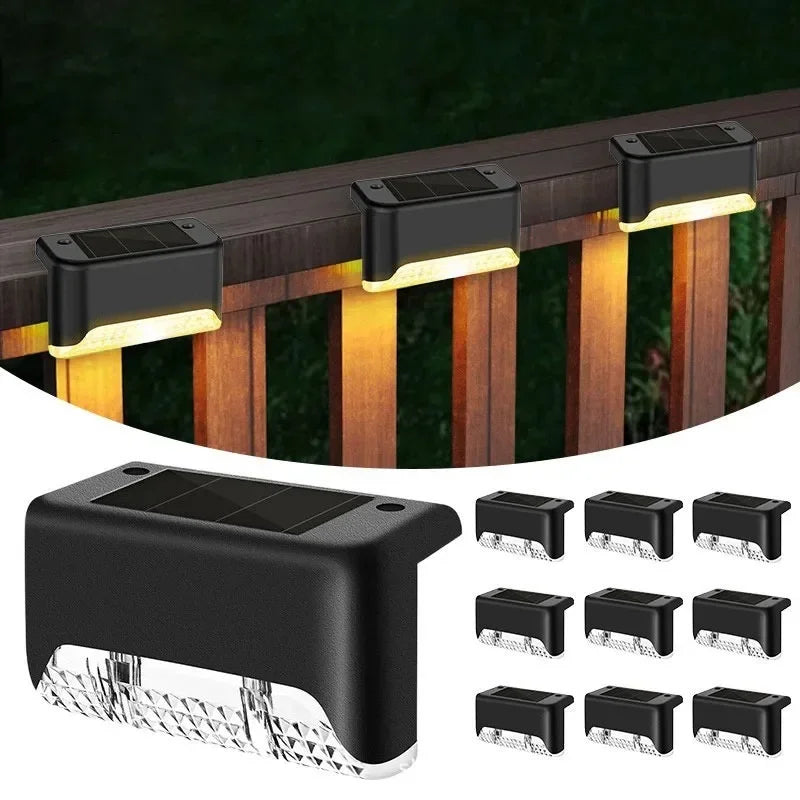 Solar Deck Lights 1/4 PacK Outdoor Step Lights Waterproof Led Solar Lamp For Stairs Railing Step Fence Yard Patio and Pathway