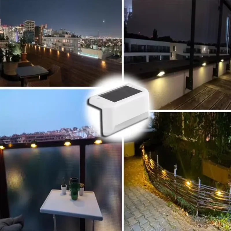 Solar Deck Lights Outdoor Waterproof LED Fence Lights Garden Step Lamp for Patio Stairs Railing Pathway Step Solar Lamp