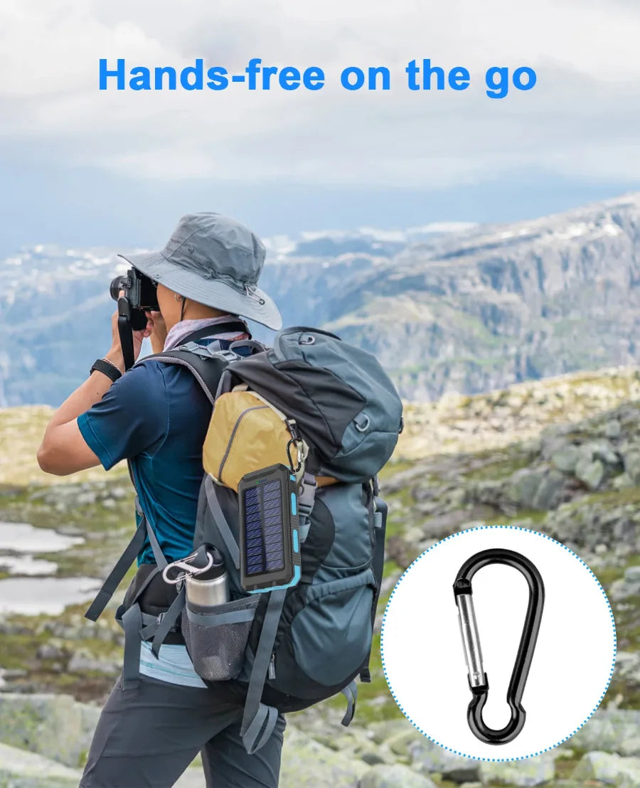 Xilecaly Waterproof Power Bank 20000Mah Dual USB Travel Outdoor Mobile Phone Charger Solar Powerbanks For Camping For iphone 16