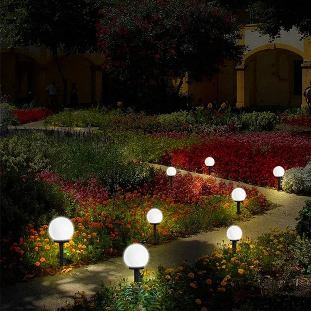 Solar Garden Light Panel LED Round Ball Outdoor Waterproof Decorative Energy Powered for Street Courtyard Landscape Lamp Path