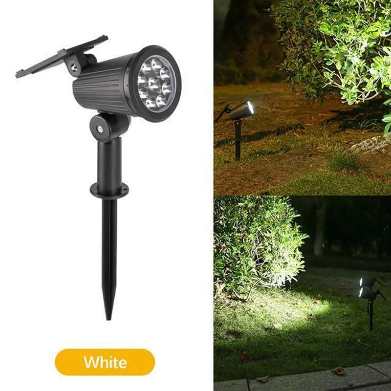 9 LED Solar Spot Lights Outdoor Waterproof Solar Power Garden Stake Lights Brightness Adjustable for Walkway,Lawn,Driveway Backy