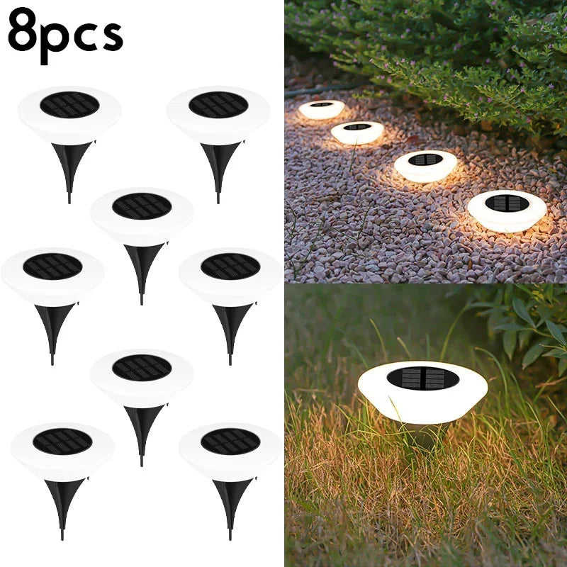 LED Solar Outdoor Lights Waterproof Atmosphere Ground Light Garden Decoration Fence Stake Lawn Lamp Porch Walkway Decor 1~8pcs