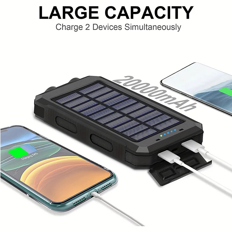 Xiaomi Solar Power Bank 50000mAh Portable Charging Poverbank External Battery Charger Strong Light LDE Light for iphone Huawei