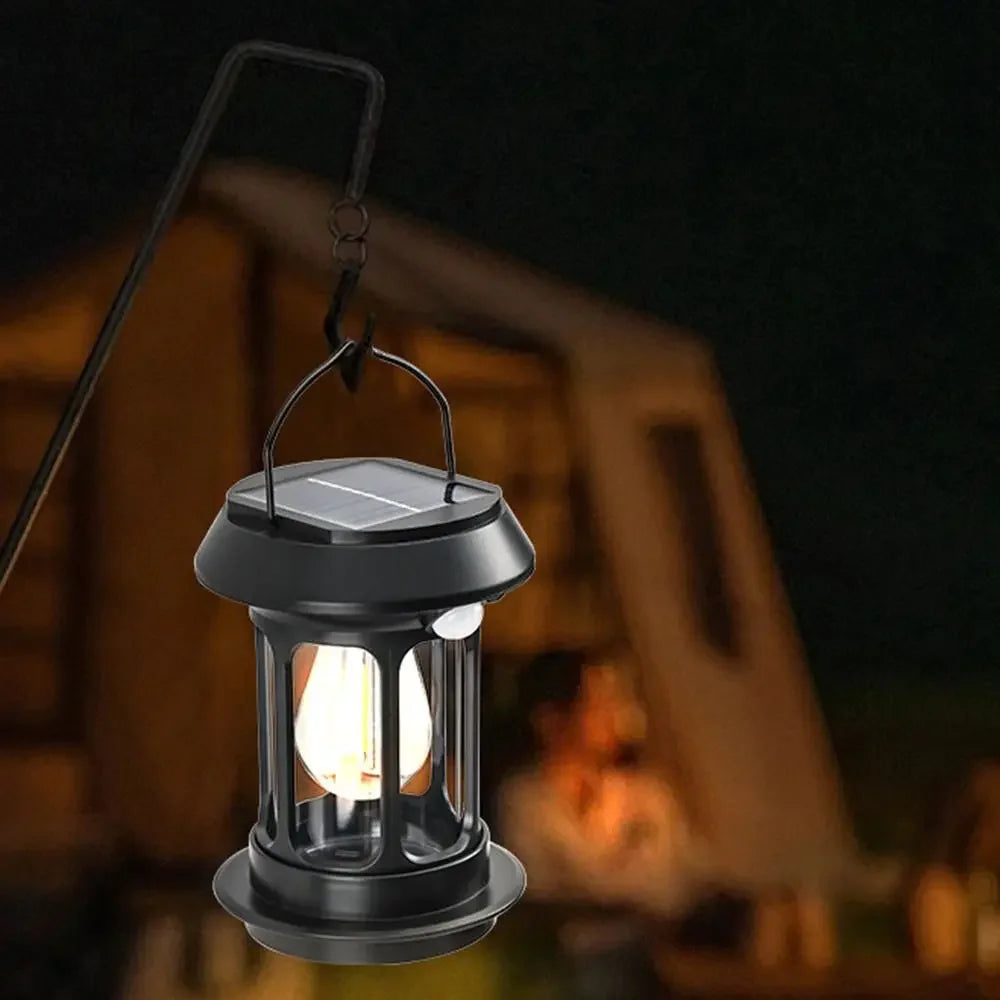 Solar Camping Lighting LED Light Portable Retro Camping Lantern Waterproof Outdoor Garden Lawn Path Lighting Decorative Light