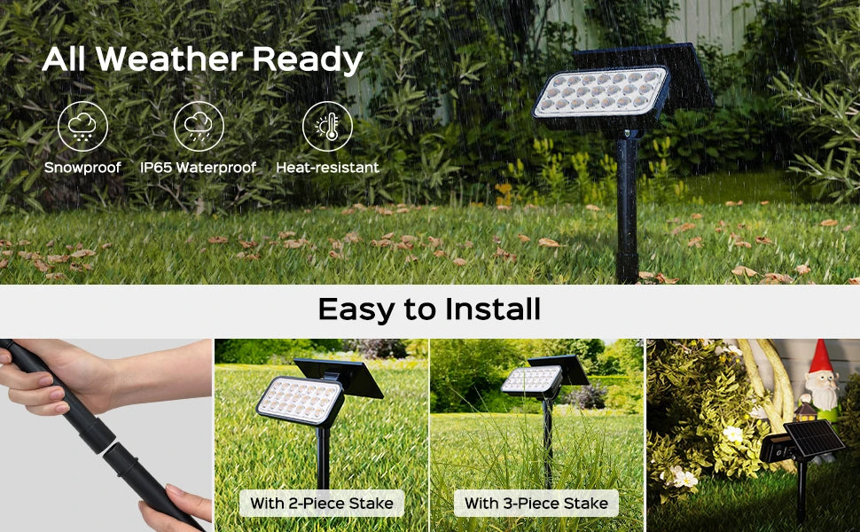 84-LED Solar Spotlight 5 Lighting Modes 360° Adjustable IP65 Waterproof Super Bright Night Solar Spotlight Suitable for patio