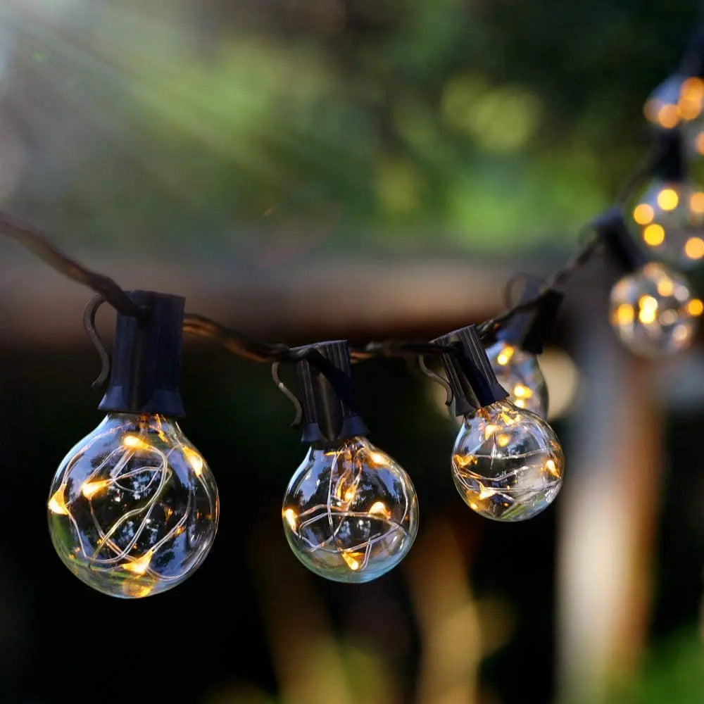 Solar Patio String Light G40,8 Light Modes, Outside Weatherproof Hanging Lights for Backyard Bistro Balcony Pergola Party Decor