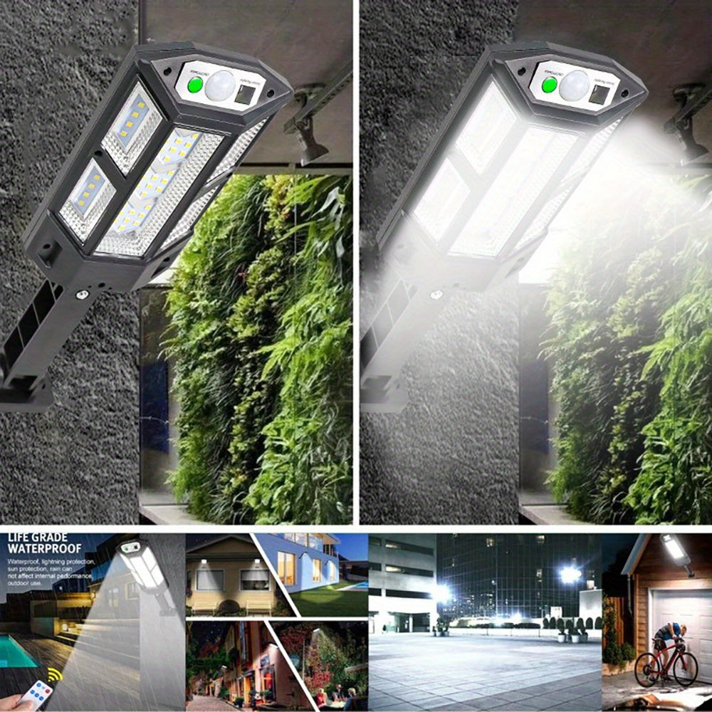 1pc Solar Street Lights,43LED Solar Wall Light Outdoor,Remote Control Solar Flood Light,Motion Sensor,For Yard,Garden Lamp