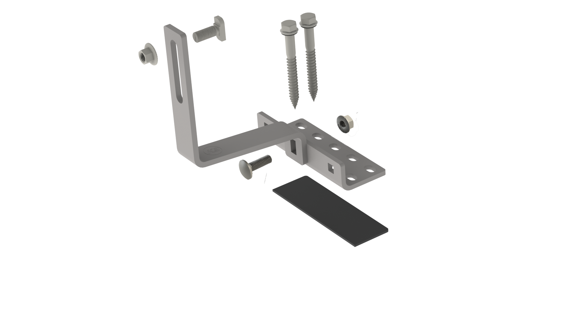 K2 Systems 4000142-B Universal Tile Hook 5.5 IN Base Kit with Butyl Seal