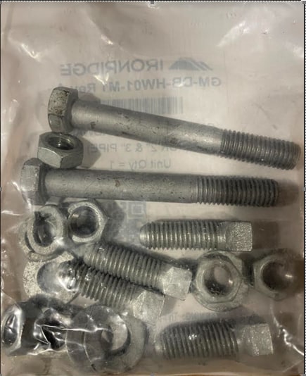 IronRidge GM-DB-HW01-M1 Diagonal Brace Hardware for 2 IN & 3 IN Pipe
