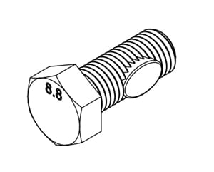 IronRidge GM-HSHW-01-M1 Ground Screw Attachment Bolt, Hex Head w/ Thread Loc