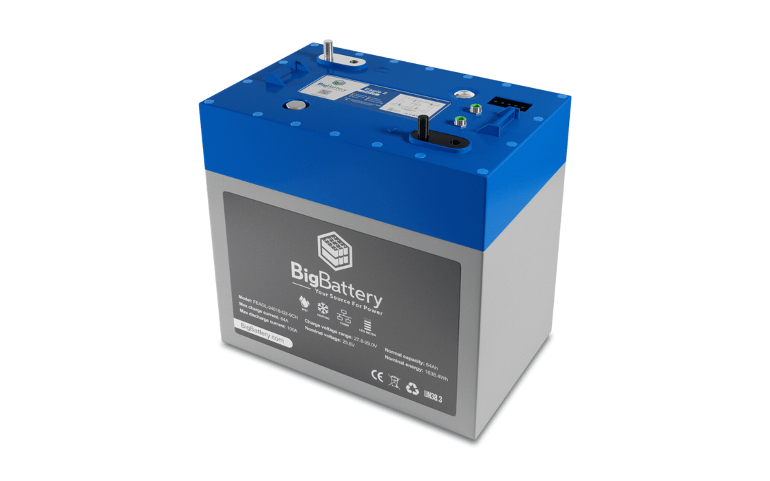 BigBattery EAGLE 2 FEAGL-24016-G2-0CH 2.6kWh 64Ah 24V Lithium Iron Phosphate Battery