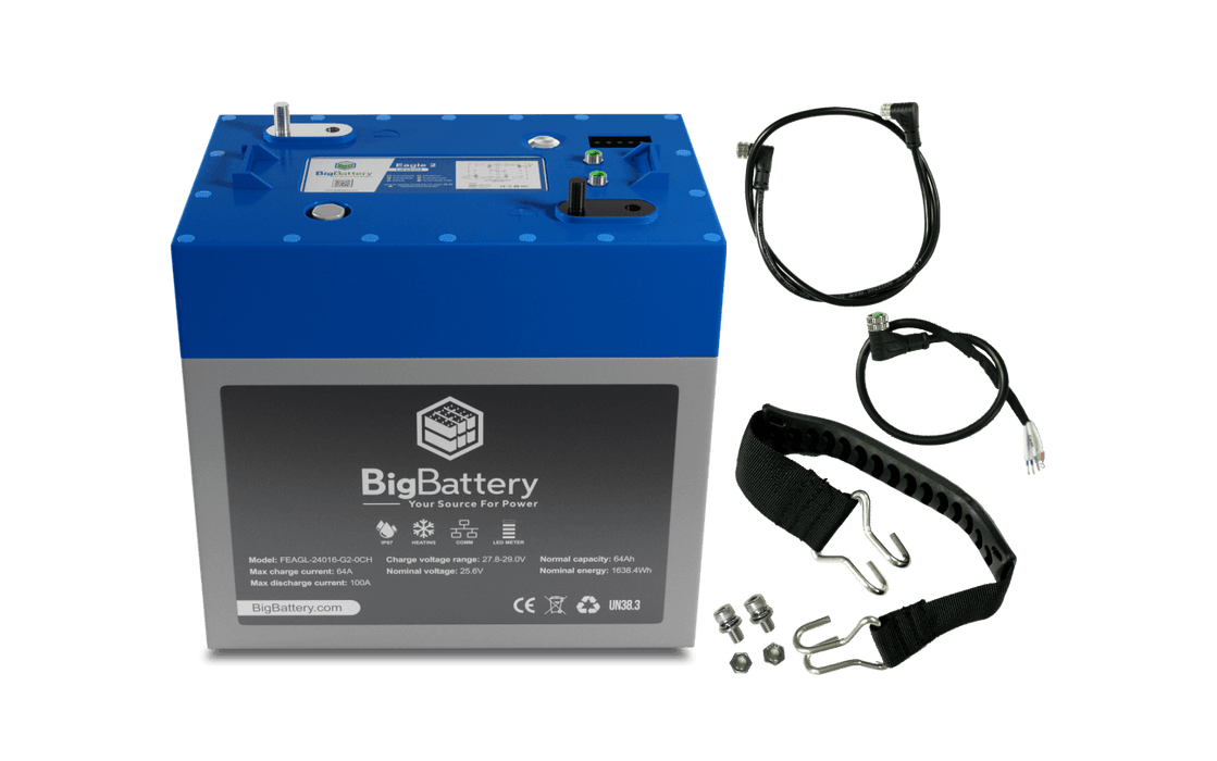 BigBattery EAGLE 2 FEAGL-24016-G2-0CH 2.6kWh 64Ah 24V Lithium Iron Phosphate Battery