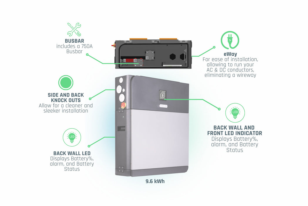 Fortress Power eForce 9.6 9.6kW Energy Storage System (9.6kWh Capacity)