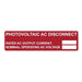Hellermann 596-00892 PV AC Disconnect Rating Label