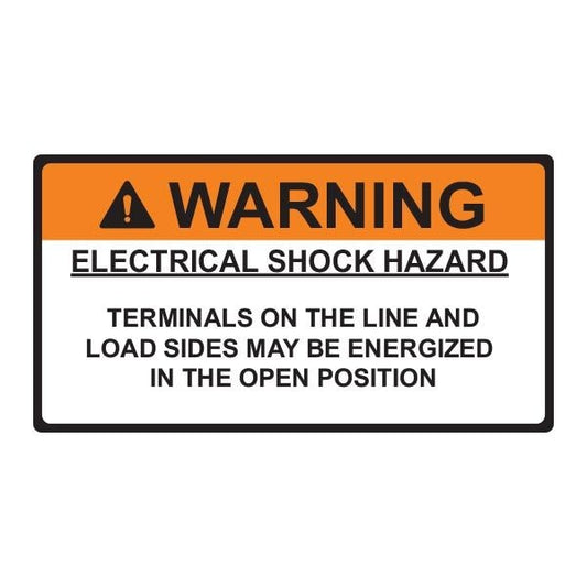 Hellermann 596-00878 Electric Shock Hazard Warning Label