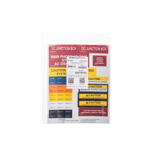 Hellermann 596-03945 Solar Label Value Pack, NEC 2020/2023, Red/Orange Labels