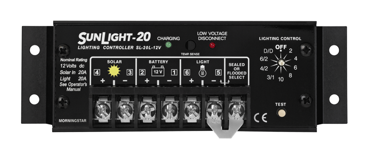 Morningstar SunLight SL-20L-12V 20A 12Vdc PWM Charge Controller