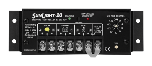 Morningstar SunLight SL-20L-12V 20A 12Vdc PWM Charge Controller