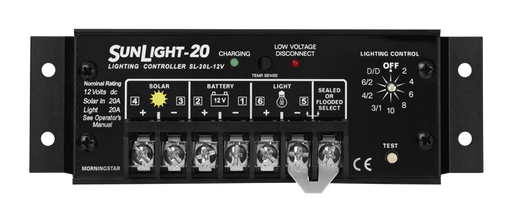 Morningstar SunLight SL-20L-12V 20A 12Vdc PWM Charge Controller