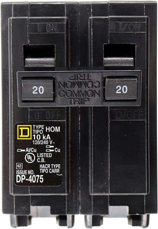 Square D 18-SQUARED HOM220 2-Pole 20A Circuit Breaker