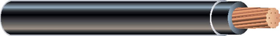 THHN-12-STR-BLK-CU-500 12AWG 1 FT Black Building Wire