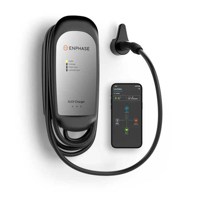 Enphase IQ-EVSE-NA-1050-0101-0100 8AWG Service Whip Hardwired IQ 50 EV Charger 48A 240Vac NACS Connector