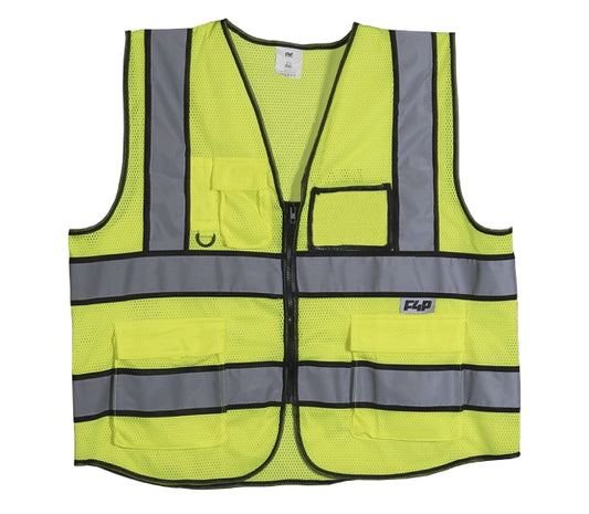 F4P F4P VEST-XXL High-Visibility Zipper Vest Double Extra Large