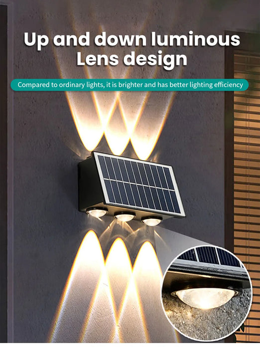 Solar LED Wall Lights Outdoor Solar Lamp  Solar Powered Sunlight Street Light Garden Courtyard Waterproof Wall Light
