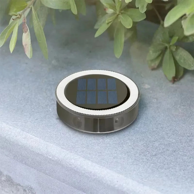 Outdoor Solar Wall Light Waterproof round Petal Garden Ground-Mounted Lamp with 8 Modes for Deck Fence Landscape Lighting