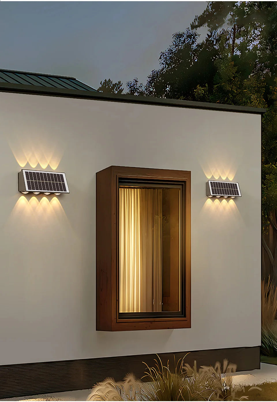 Solar LED Wall Lights Outdoor Solar Lamp  Solar Powered Sunlight Street Light Garden Courtyard Waterproof Wall Light