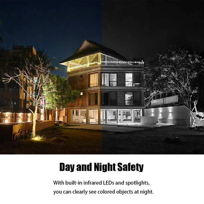 Solar Powered 3-Lens Security Camera with Smart Night Vision, Waterproof & 12MP HD Resolution for Outdoor Surveillance Camera