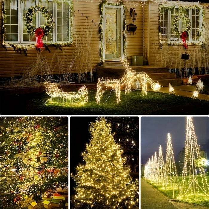 Solar String Lights Outdoor, Waterproof 100 LED Solar Powered Copper Wire String Lights with 8 Modes for Patio, Tree, Garden