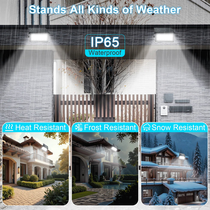 150W Solar Flood Lights Portable & Foldable 6500K 8000mAh IP65 Waterproof Outdoor Security Lights with Remote Control