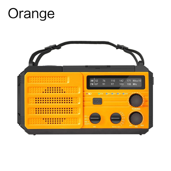 Weather Radio Emergency Multifunctional Radio FM AM WB Hand Crank Solar USB Charging 2000mAh Power Bank LED Flashlight Torch