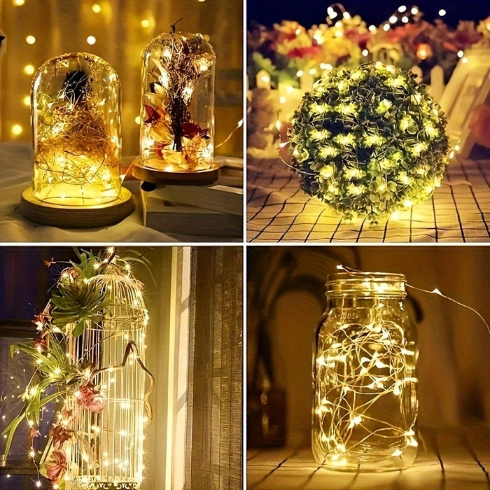 Solar String Lights Outdoor, Waterproof 100 LED Solar Powered Copper Wire String Lights with 8 Modes for Patio, Tree, Garden