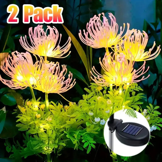 Solar Garden Lights Solar Flowers Lights with Glowing Flowers & Stems Solar Outdoor LED Light for Garden Pathway Deck Yard Decor