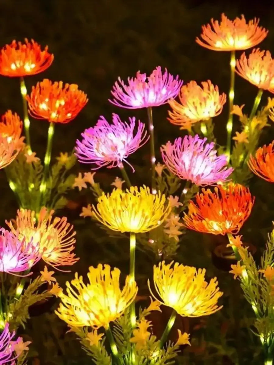 Solar Garden Lights Solar Flowers Lights with Glowing Flowers & Stems Solar Outdoor LED Light for Garden Pathway Deck Yard Decor