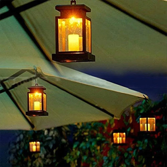 Solar Lantern Hanging Garden Light With LED String Lights Outdoor Candle Lantern Light Waterproof For Christmas Party Decoration