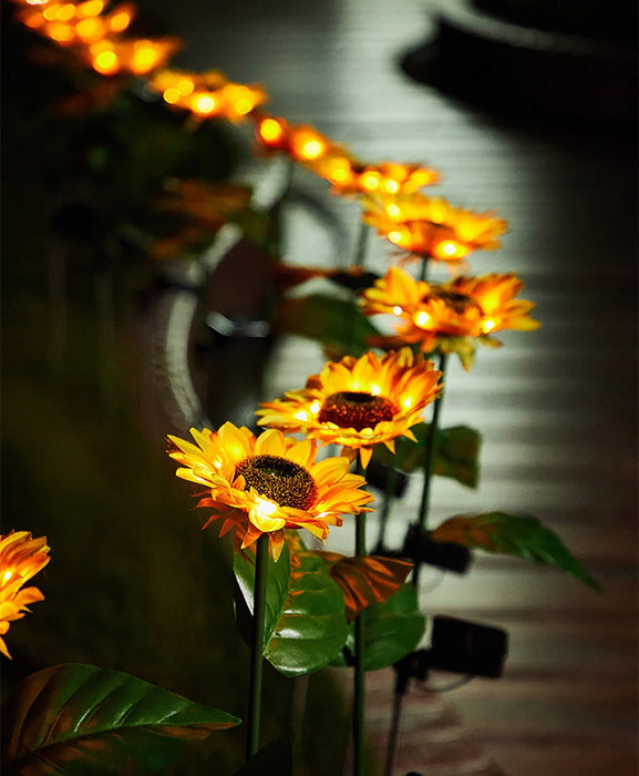 Solar Sunflowers Outside Garden Lawn Light IP65 Waterproof Solar Flowers Pathway Light for Patio Yard Wedding Holiday Decoration