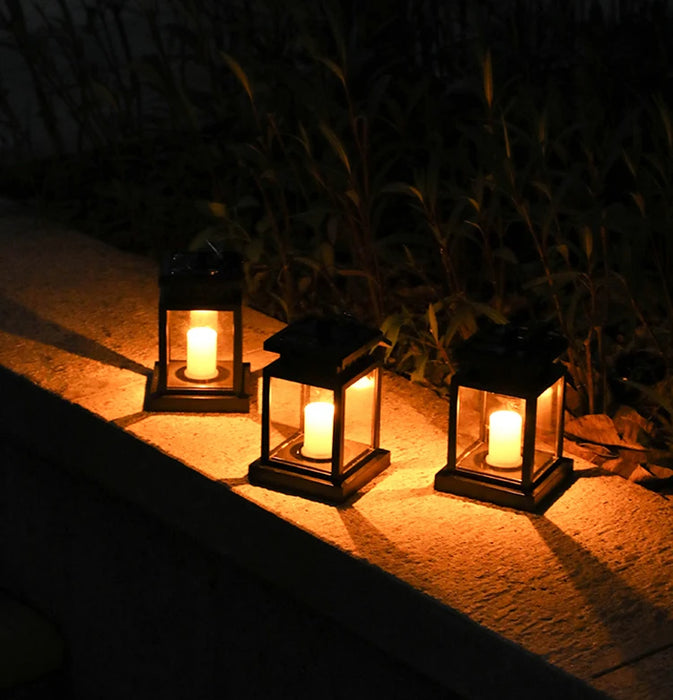 Solar Lantern Hanging Garden Light With LED String Lights Outdoor Candle Lantern Light Waterproof For Christmas Party Decoration