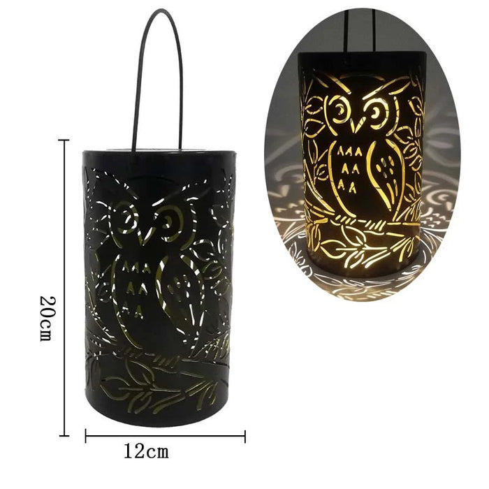 Solar LED Light Outdoor Hanging Lantern Garden with Handle Retro Metal Waterproof Patio Yard Pathway Decorative for Christmas