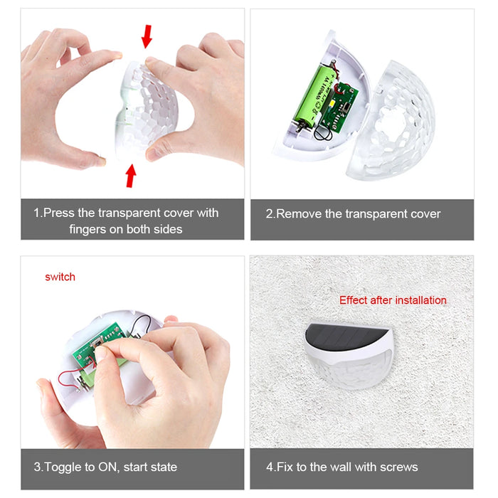 LED Solar Lights Outdoor Lighting Garden Decoration Yard Fence Lamp Waterproof Sensor Wall Lamp Energy Saving Street Night Light