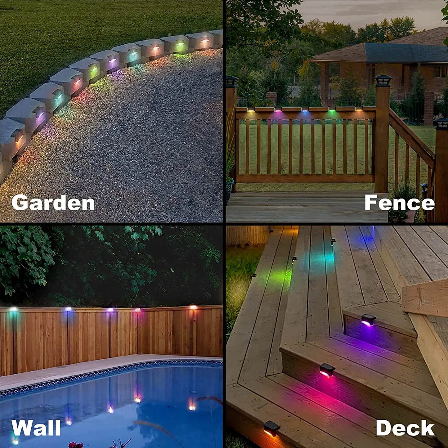 Solar Step Lights Outdoor LED Fence Lights 20 Pack Waterproof Led Solar Lamp for Railing Stairs Yard Patio and Pathway