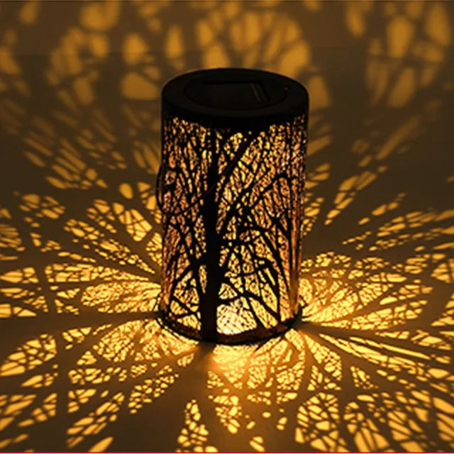 Solar LED Light Outdoor Hanging Lantern Garden with Handle Retro Metal Waterproof Patio Yard Pathway Decorative for Christmas