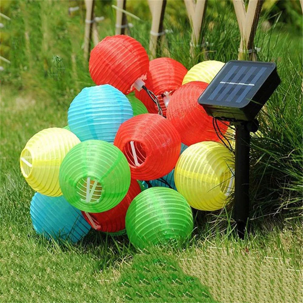10/20/30 LED Solar Lantern String Light Outdoor Waterproof Christmas Garland Fairy Lights Patio Garden Party Wedding Decoration