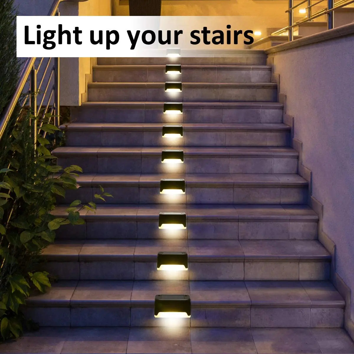 Solar Step Lights Outdoor LED Fence Lights 20 Pack Waterproof Led Solar Lamp for Railing Stairs Yard Patio and Pathway