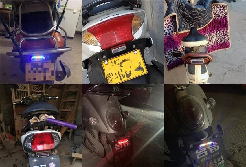 Solar LED Car Burglar Alarm Emergency Safety Warning Light Vibration Light Sensor Motorcycle Anti-collision Flashing Light