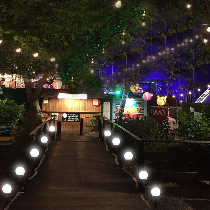 Solar LED Garden Round Ball Bulb Light Outdoor Waterproof Landscape Villa Lawn Light Ground Plug Light Garden Decorative Lantern