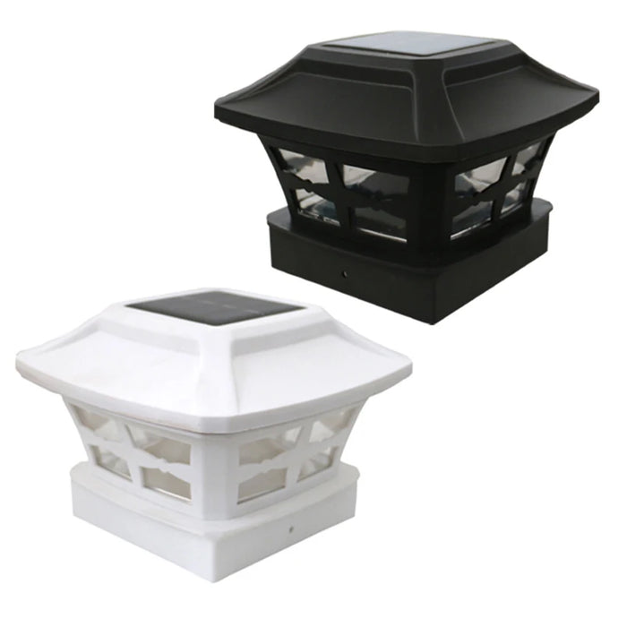 Solar Outdoor Post Cap Lights - 10x10- Bright LED Light for Fence Deck Garden or Patio Posts, White & Warm Light, 3-Gear Modes