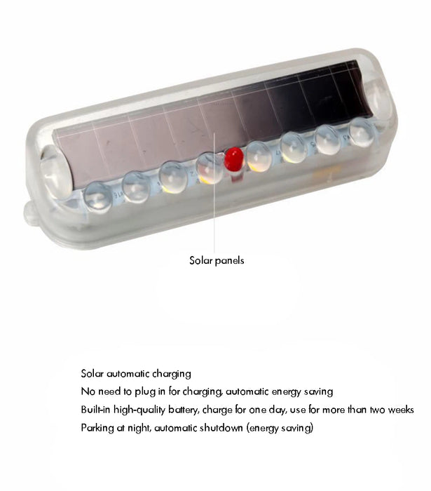 Solar LED Car Burglar Alarm Emergency Safety Warning Light Vibration Light Sensor Motorcycle Anti-collision Flashing Light